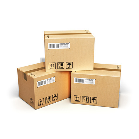 Pressure Sensitive Labels on Shipping Boxes